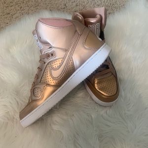 Nike high top Rose gold Air Force ones
